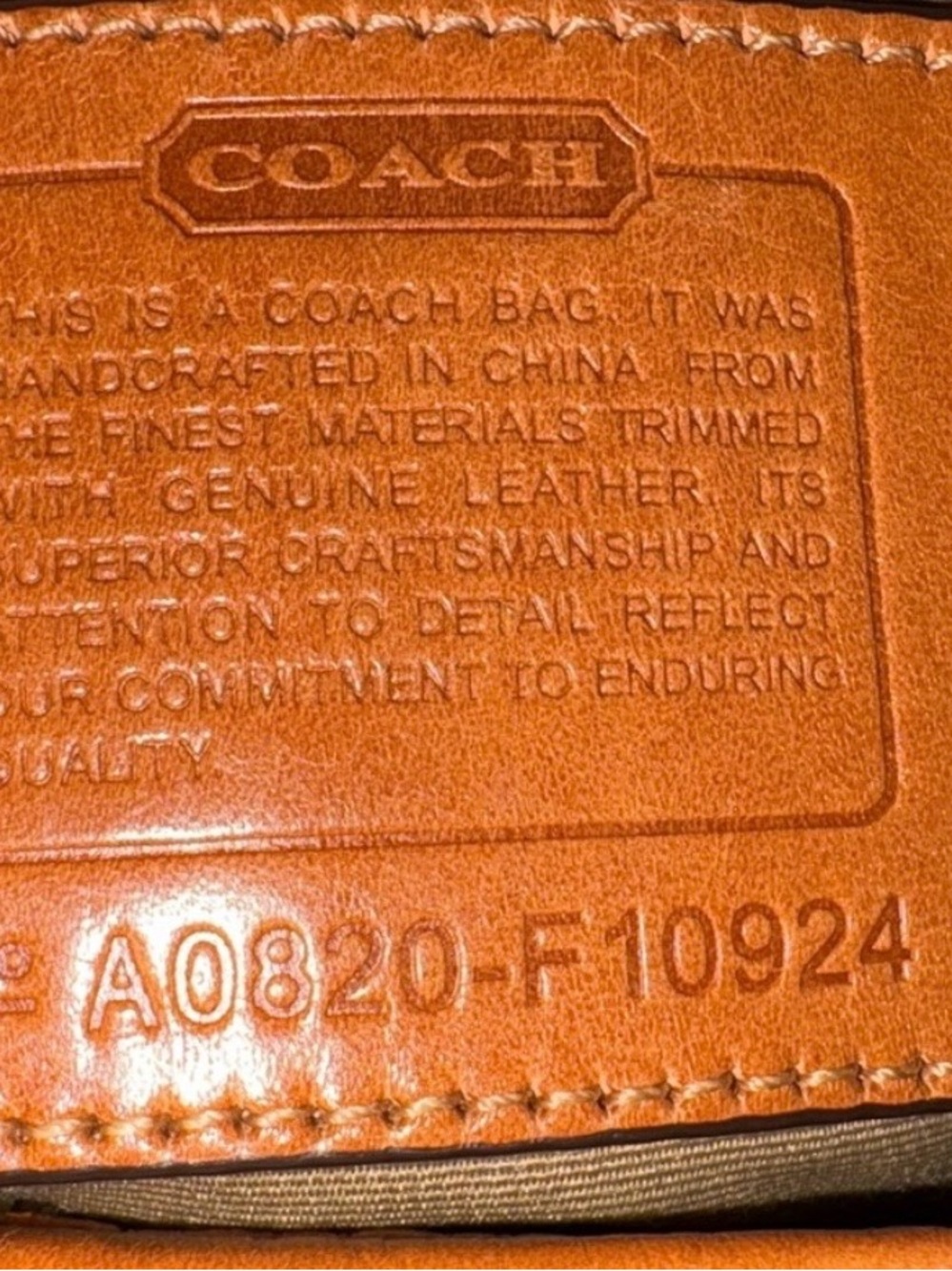 Coach Pink Signature Canvas Shoulder Bag with Tan Leather Trim - Picture 6 of 6